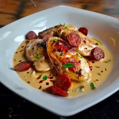 Aiguillettes de Poulet Sauce Crémeuse au Chorizo