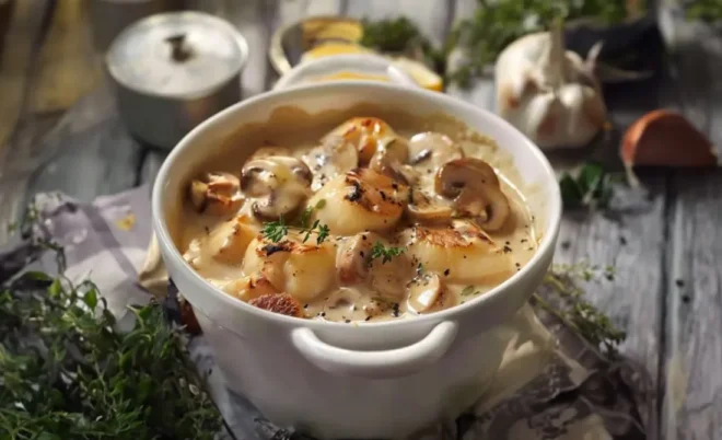 Blanquette de Saint-Jacques aux Champignons : Un Plat Raffiné