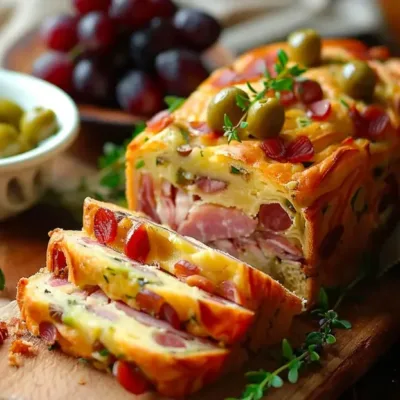 Cake Salé au Jambon et aux Olives Délicieux