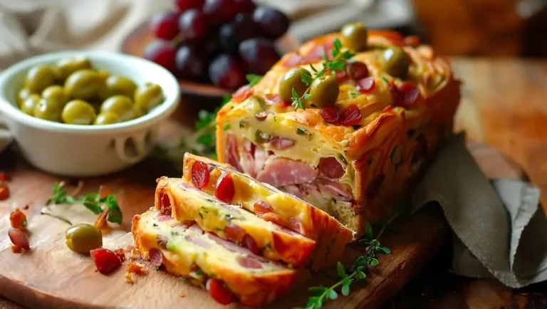 Cake Salé au Jambon et aux Olives Délicieux