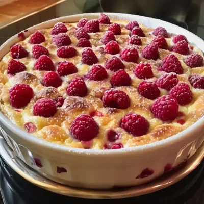 Clafoutis aux Framboises et Noix de Coco