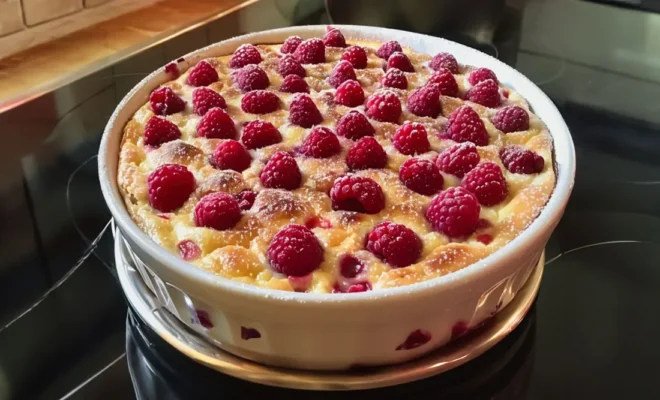 Clafoutis aux Framboises et Noix de Coco