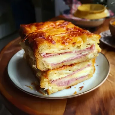 Croque Cake Jambon au Fromage Savoureux