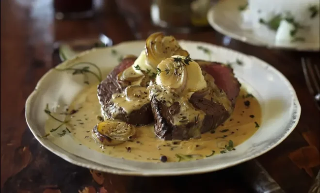 Filet de Bœuf en Sauce Échalote et Crème