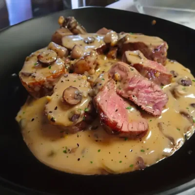 Filet de Bœuf à la Crème aux Échalotes