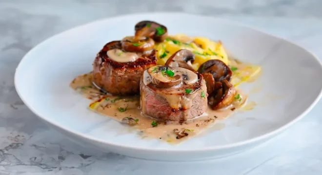 Filet Mignon Au Boursin Et Champignons