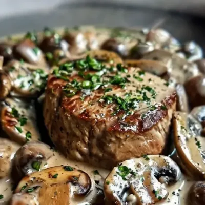 Filet Mignon au Boursin et Champignons Savoureux