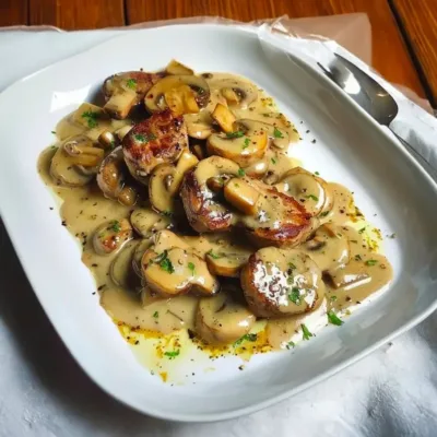 Filet Mignon au Boursin et Champignons Savoureux