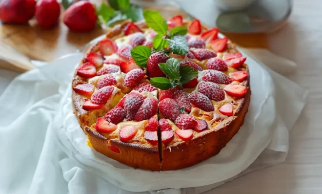 Gâteau au Yaourt aux Fraises