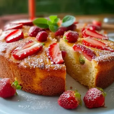 Gâteau au Yaourt et aux Fraises en 5 Minutes