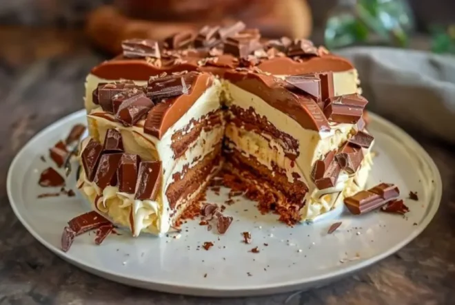 Gâteau Crémeux aux Kinder Bueno : Un Délice Chocolaté