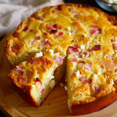 Gâteau Yaourt Salé aux Lardons et Feta