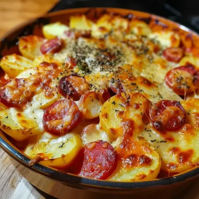 Gratin de Pommes de Terre au Chorizo et Béchamel