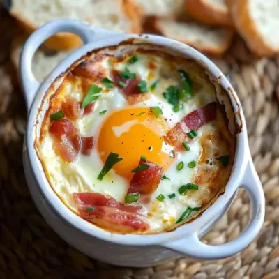 Oeufs Cocotte au Chèvre et Lardons Savoureux