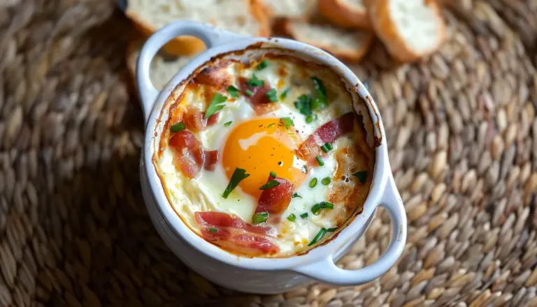 Oeufs Cocotte au Chèvre et aux Lardons