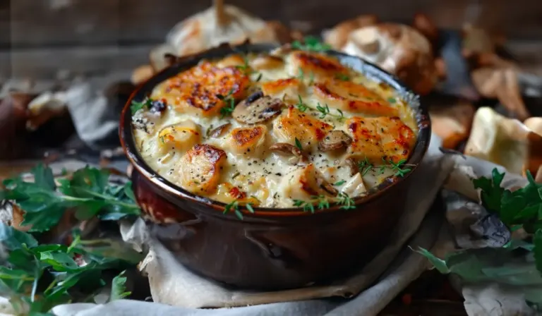 Pâtes à la Crème Poulet et Champignons