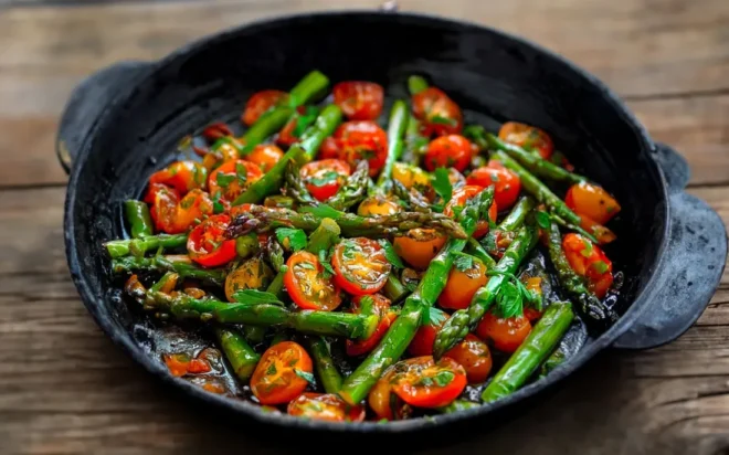 Poêlée Fraîcheur : Asperges et Tomates Cerises