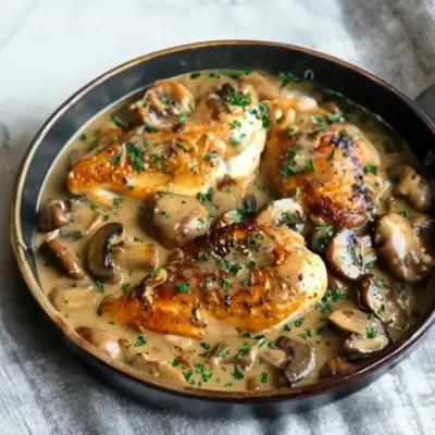 Poulet à la Moutarde et aux Champignons Savoureux