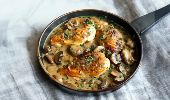 Poulet à la Moutarde et aux Champignons