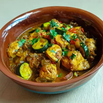 Poulet aux Courgettes Façon Tajine Savoureux