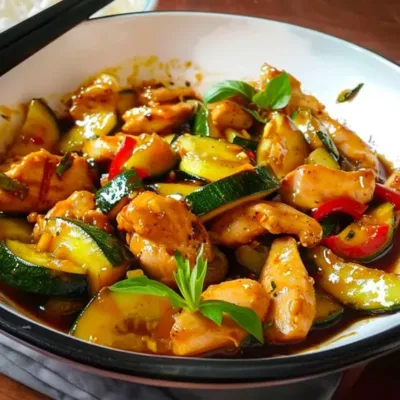 Poulet courgette sauce soja rapide et savoureux