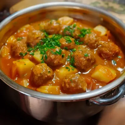 Ragoût de Pommes de Terre aux Boulettes de Viande