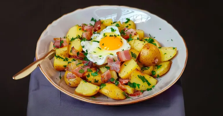 Salade de Pommes de Terre, Lardons et Œufs