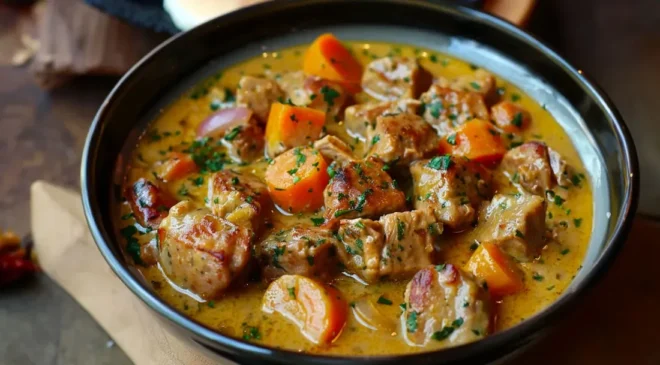 Sauté de Porc à la Crème de Moutarde