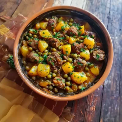 Tajine de Viande Hachée aux Petits Pois