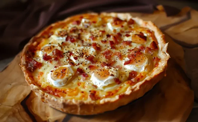 Tarte au Camembert et aux Lardons