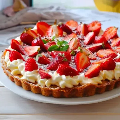 Tarte aux Fraises et Spéculoos sans Cuisson