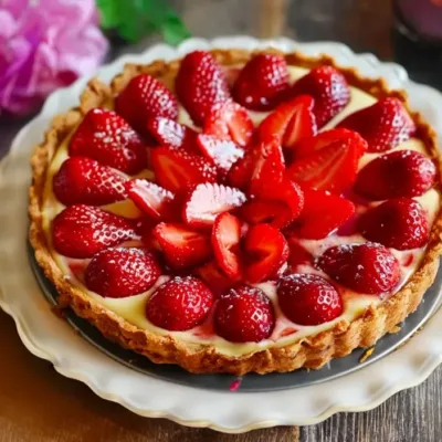 Tarte aux Fraises et Spéculoos sans Cuisson