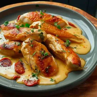 Aiguillettes de Poulet Sauce Crémeuse au Chorizo