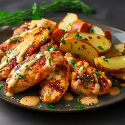 Aiguillettes de Poulet à la Sauce Chorizo Onctueuse