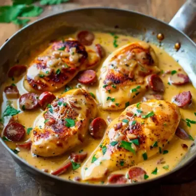 Aiguillettes de Poulet Sauce Crémeuse au Chorizo
