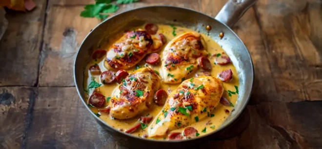 Aiguillettes de Poulet Sauce Crémeuse au Chorizo