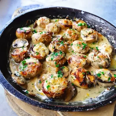 Champignons Crémeux à l'Ail et Parmesan