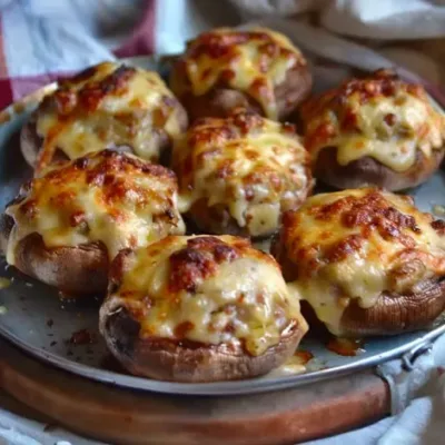 Champignons Farcis au Jambon et au Comté