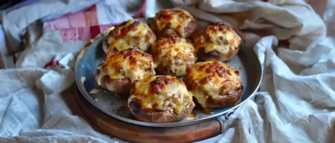 Champignons Farcis au Jambon et au Comté