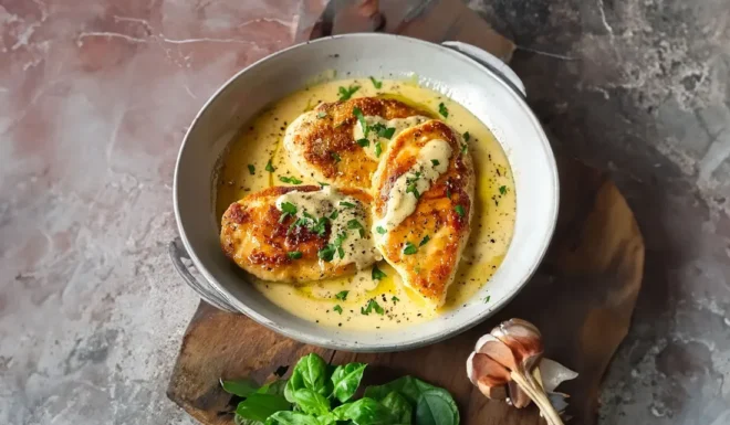 Escalopes de Poulet en Sauce à la Moutarde