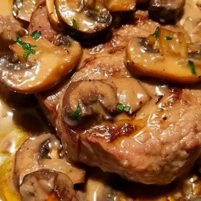 Filet Mignon au Boursin et Champignons Savoureux