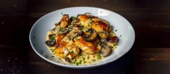 Fricassée de Poulet à la Crème et Champignons
