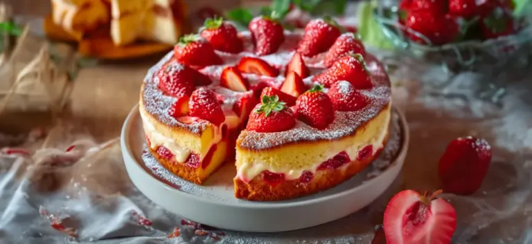 Gâteau au yaourt et fraises
