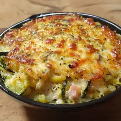 Gratin Courgettes, Jambon et Riz Savoureux