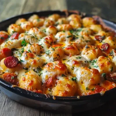 Gratin Croustillant de Gnocchis au Chorizo Épicé