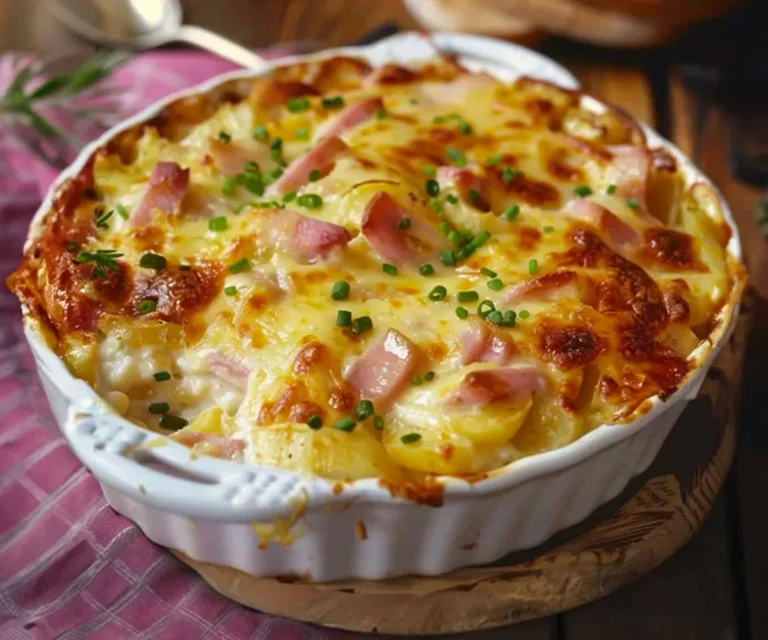 Gratin de Chou-Fleur, Pommes de Terre, Fromage et Jambon