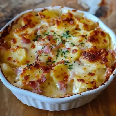 Gratin de Pommes de Terre au Jambon et Mozzarella