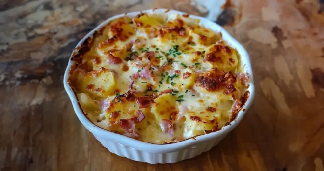 Gratin de Pommes de Terre au Jambon et à la Mozzarella