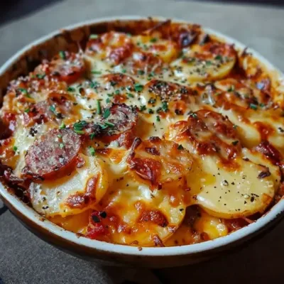 Gratin de Pommes de Terre au Chorizo et Béchamel