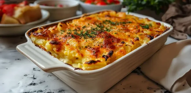 Gratin de Pommes de Terre, Chorizo, Tomates et Béchamel